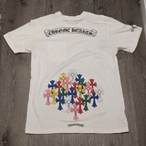 Chrome Hearts Multicolor Cross Cemetery White Mens Large T Shirt